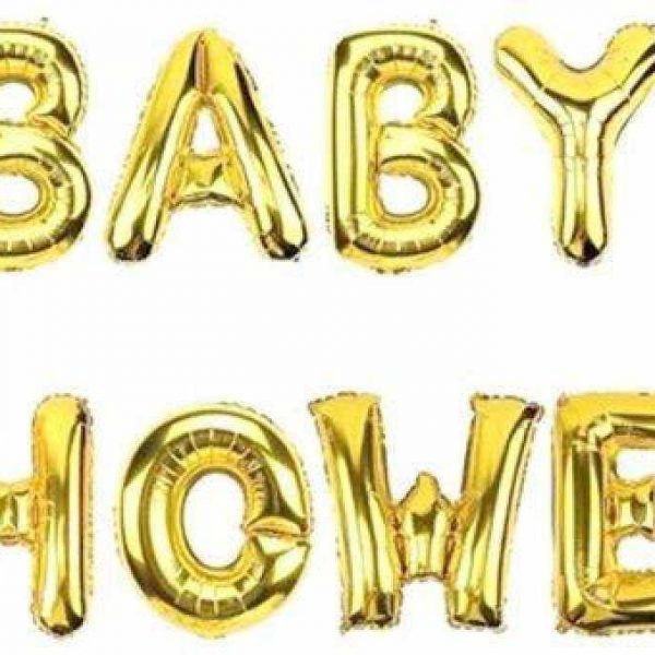Baby Shower Foil Balloon Gold