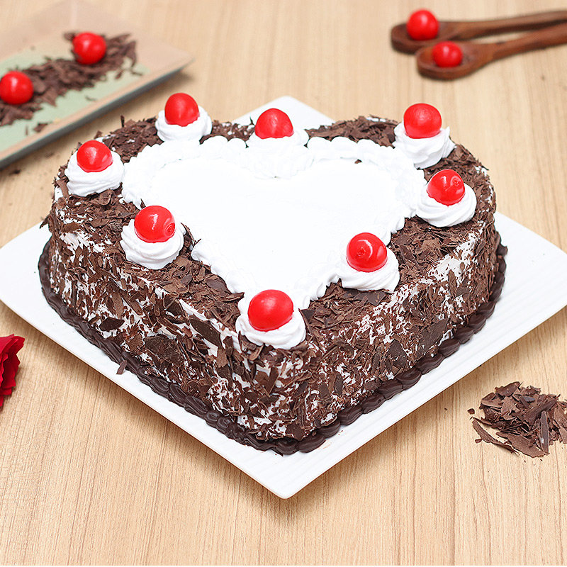 Hearty Black Forest Valentine Cake