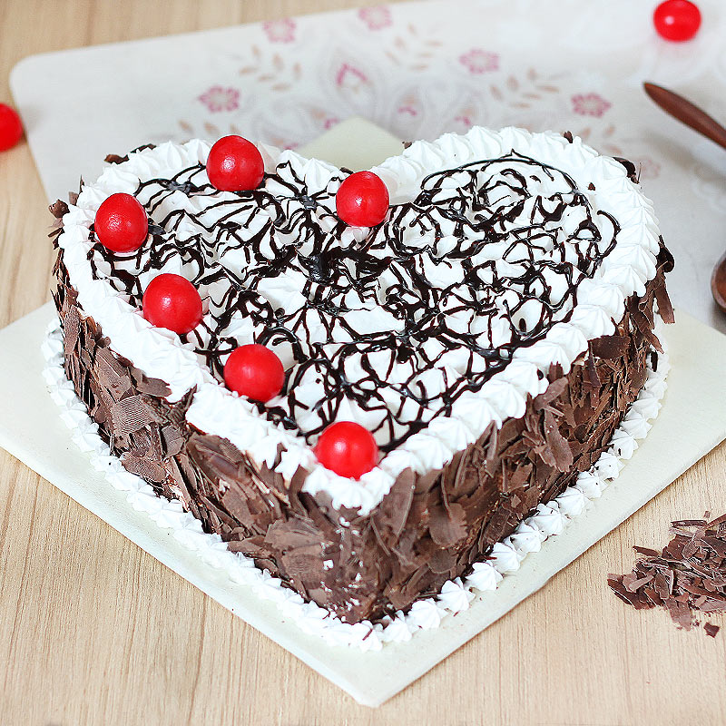 Heart Shaped Black Forest Cakes