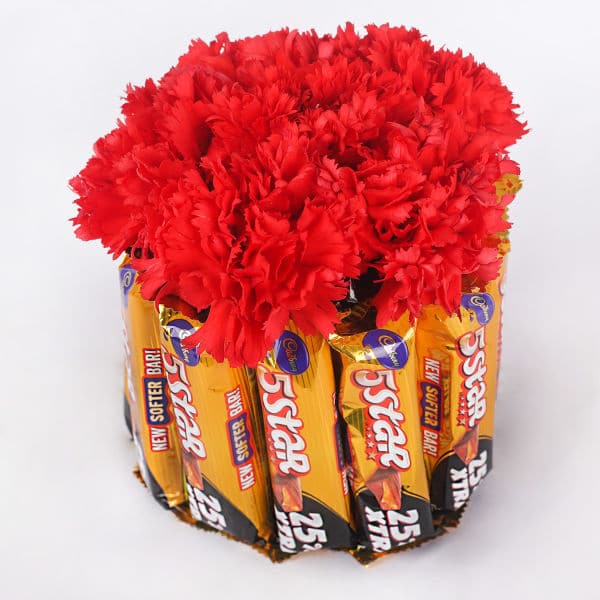 Carnation with Chocolate Combo Gift Set