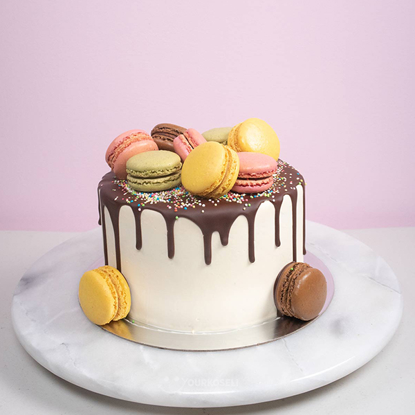 Tall Macarons Chocolate Cake