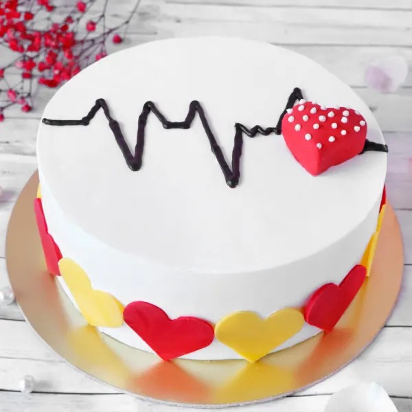 Designer Heartline Anniversary Cake