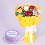 vanillacake-mixed-red-rose-bouquet-nepal.